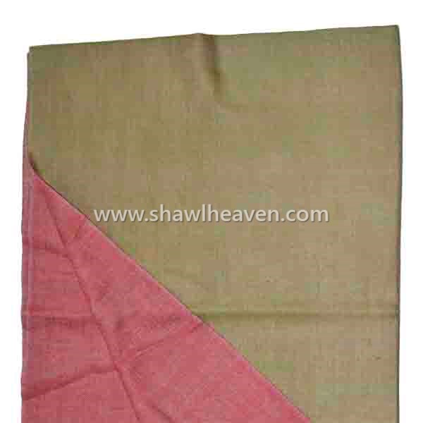 Soft Green pale red twin sided large shawl wrap Tri Star Overseas